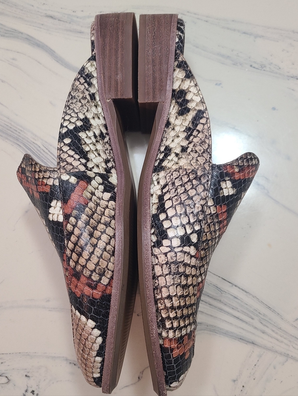 Madewell The Frances Women's Trendy Stylish Loafer Mule Snake Pattern Sz 7.5 - Picture 7 of 12